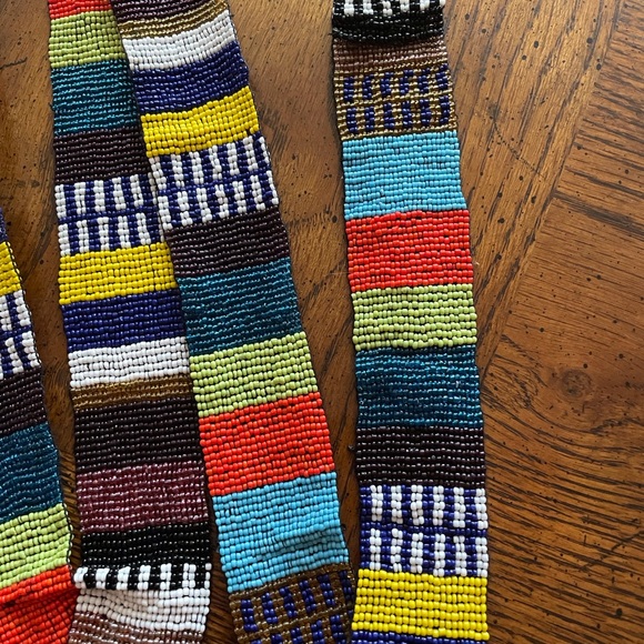Colorful Beaded Striped Belt - Picture 2 of 2